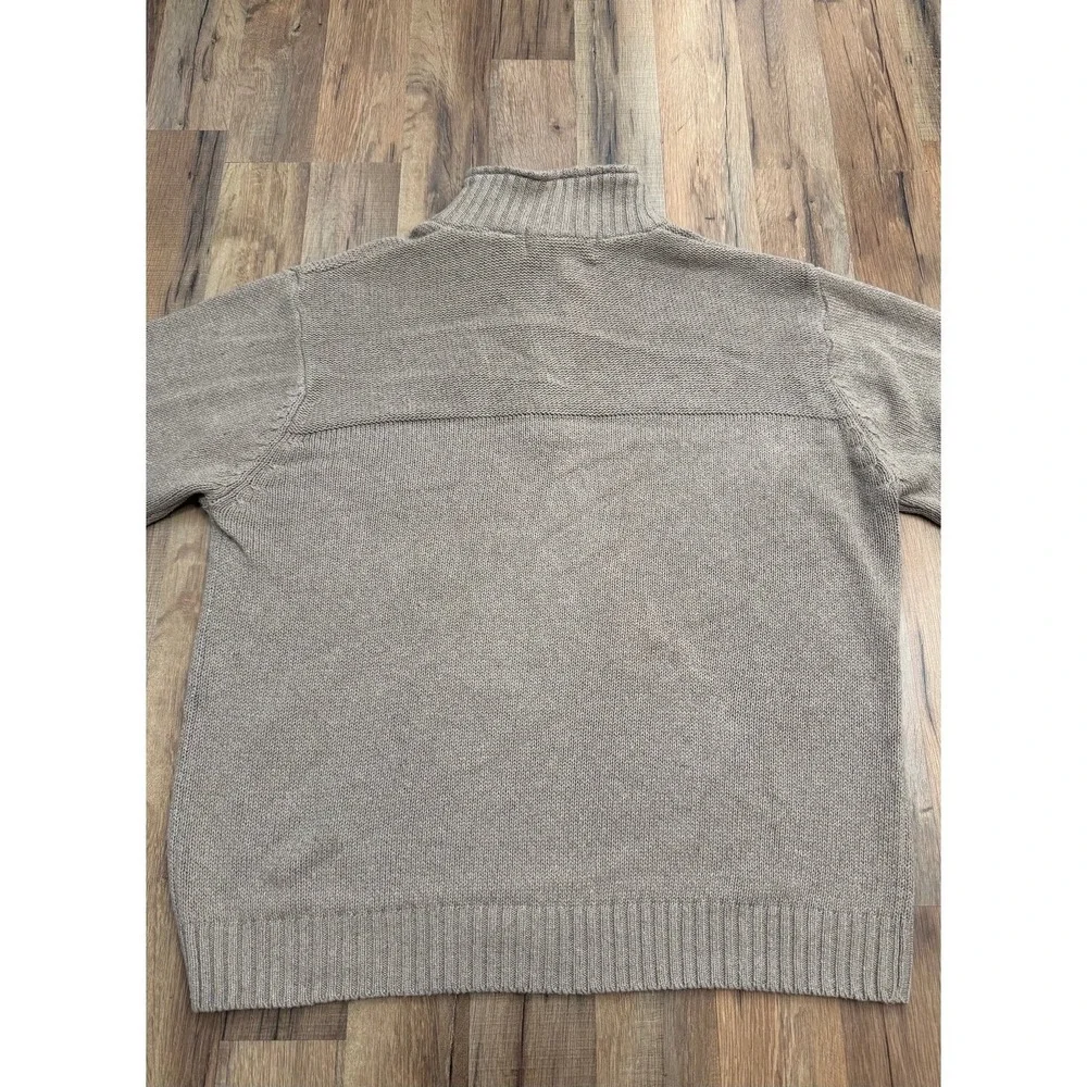 Oscar De La Renta Sweater XXL‎ Sherpa Lined Quarter Zip Beige Knit